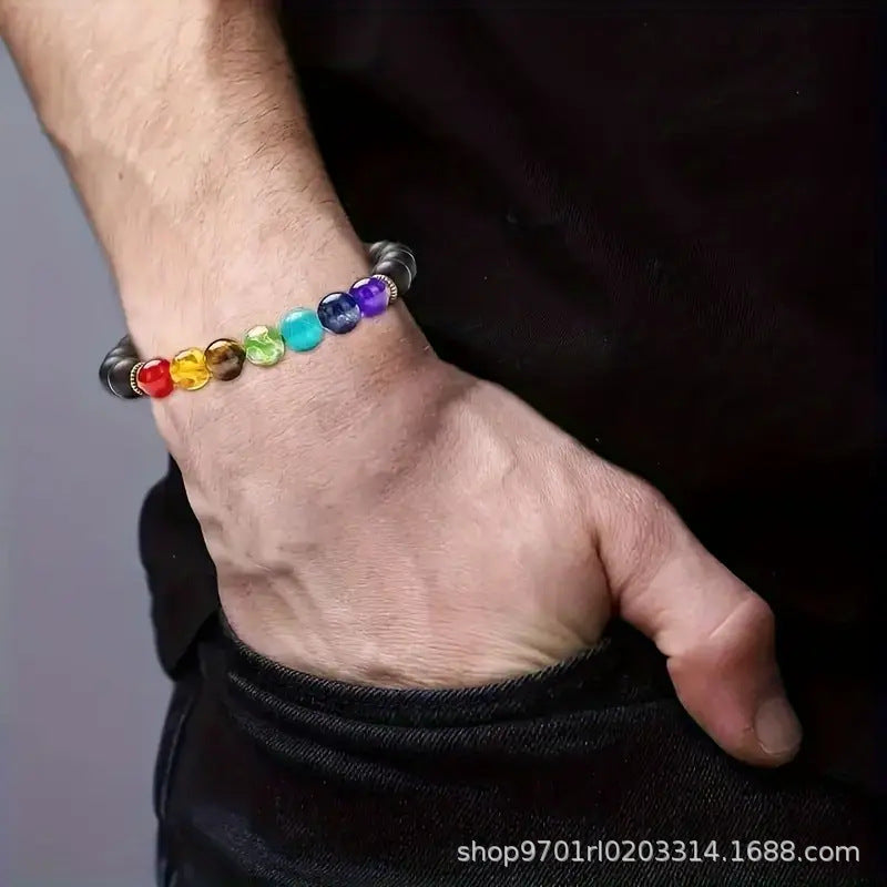 Wholesale Colorful volcanic stone braided bracelet